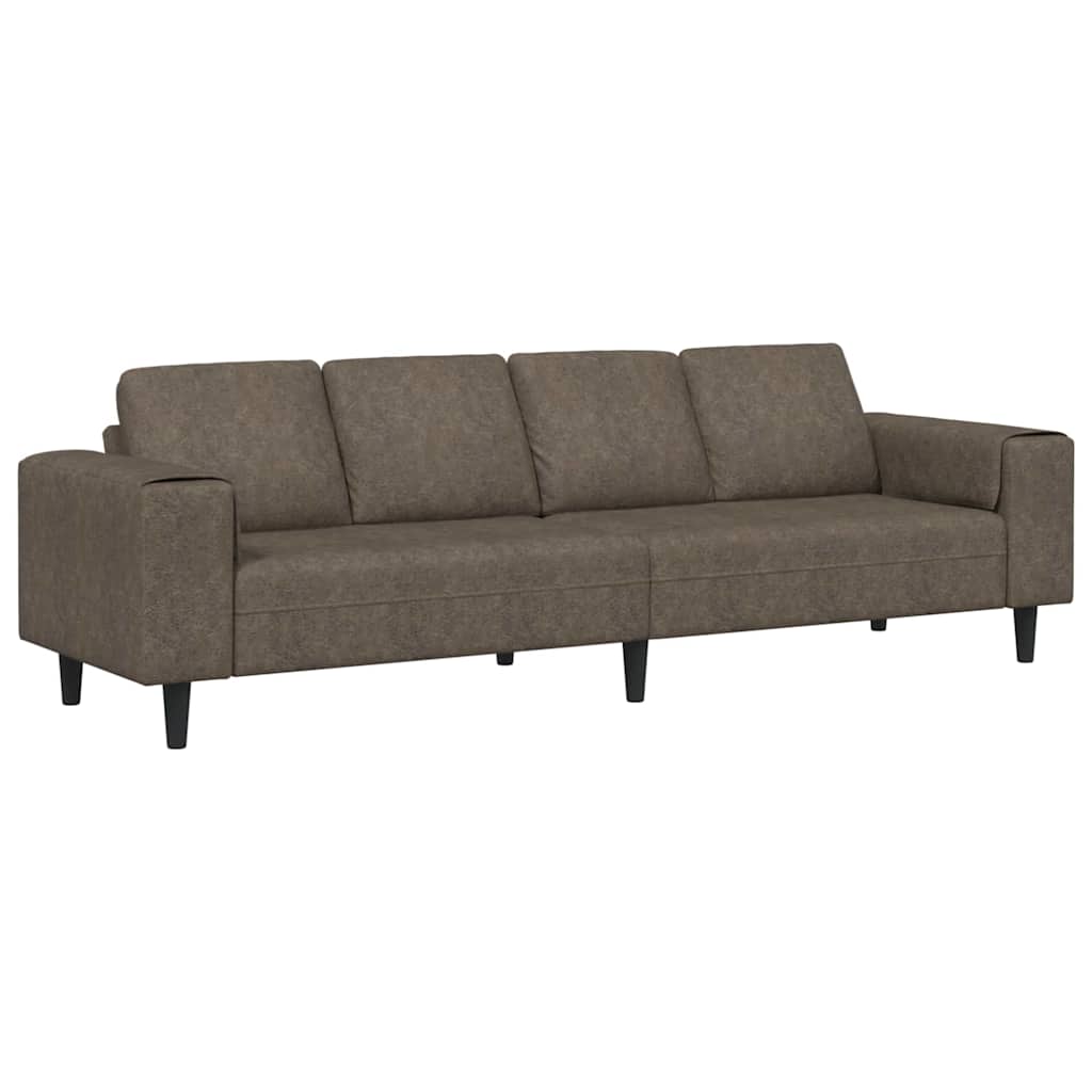 Sofa Sæt Mørkegrå Faux Suede Læder - Billede 2
