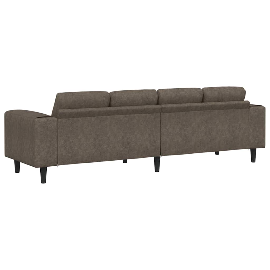 Sofa Sæt Mørkegrå Faux Suede Læder - Billede 6