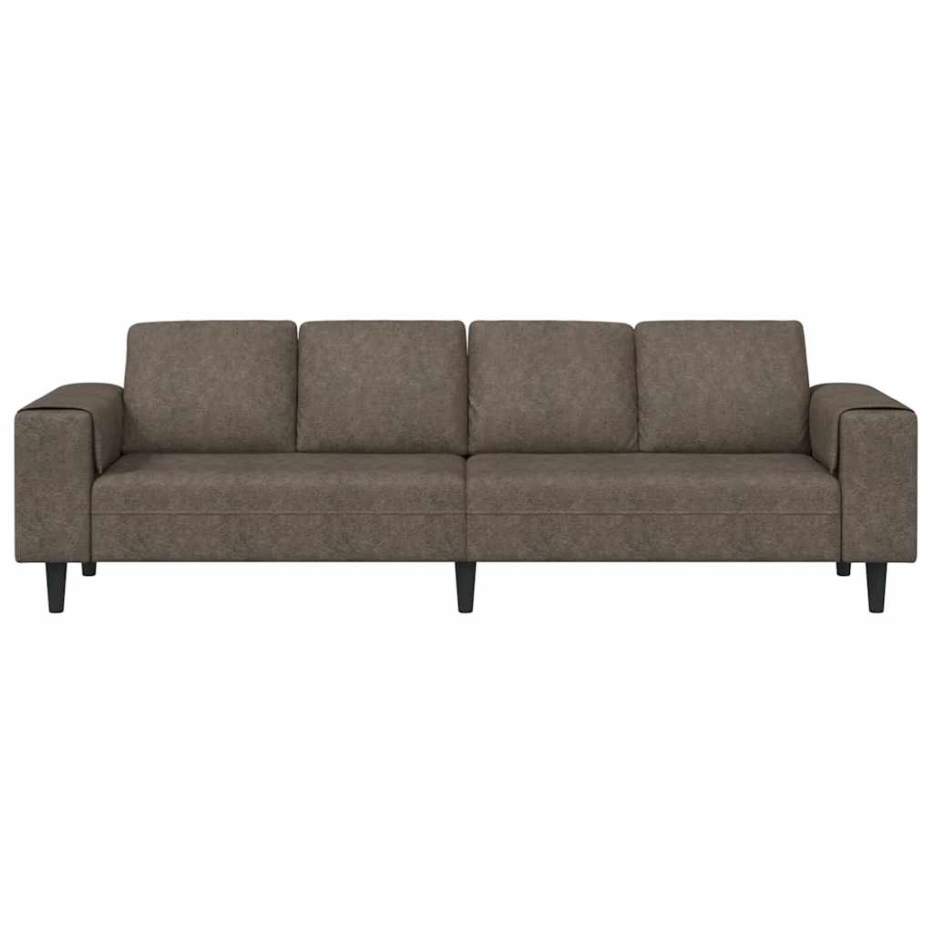 Sofa Sæt Mørkegrå Faux Suede Læder - Billede 4