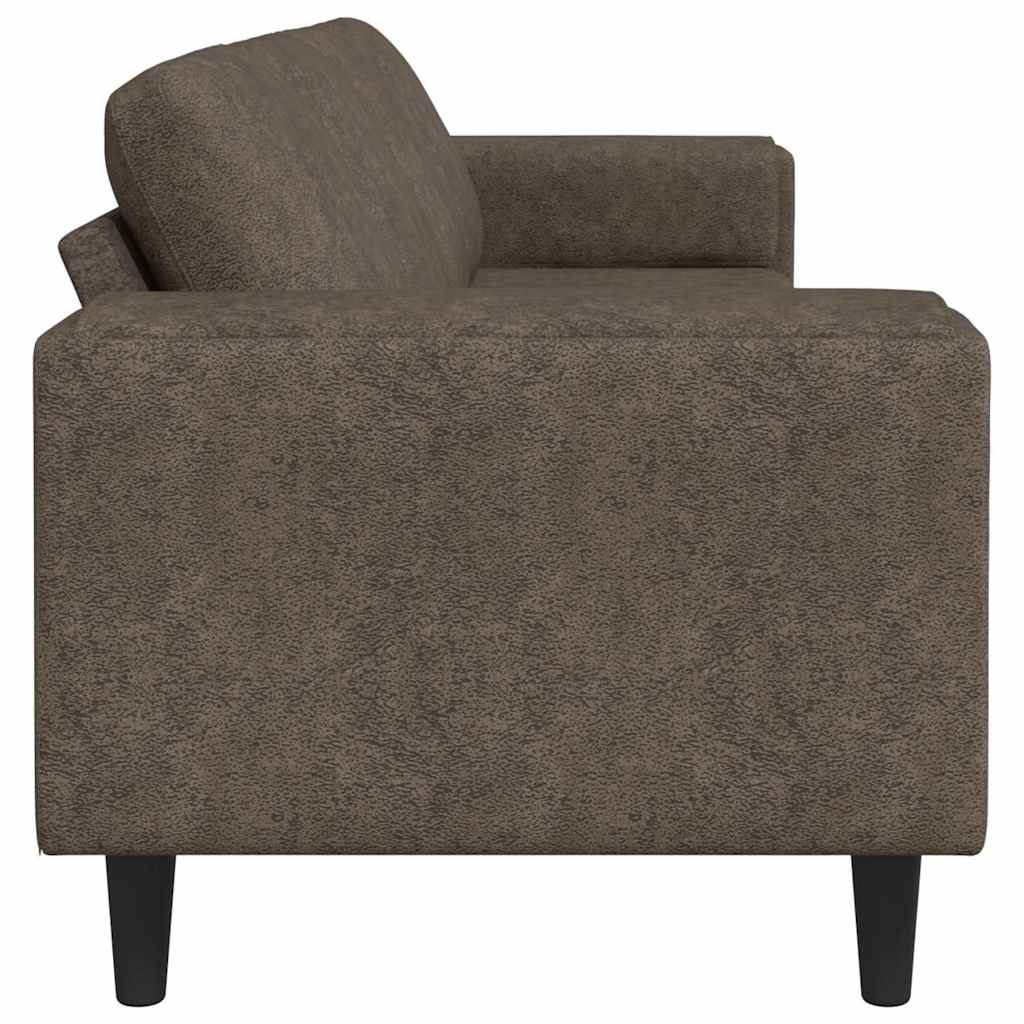 Sofa Sæt Mørkegrå Faux Suede Læder - Billede 5