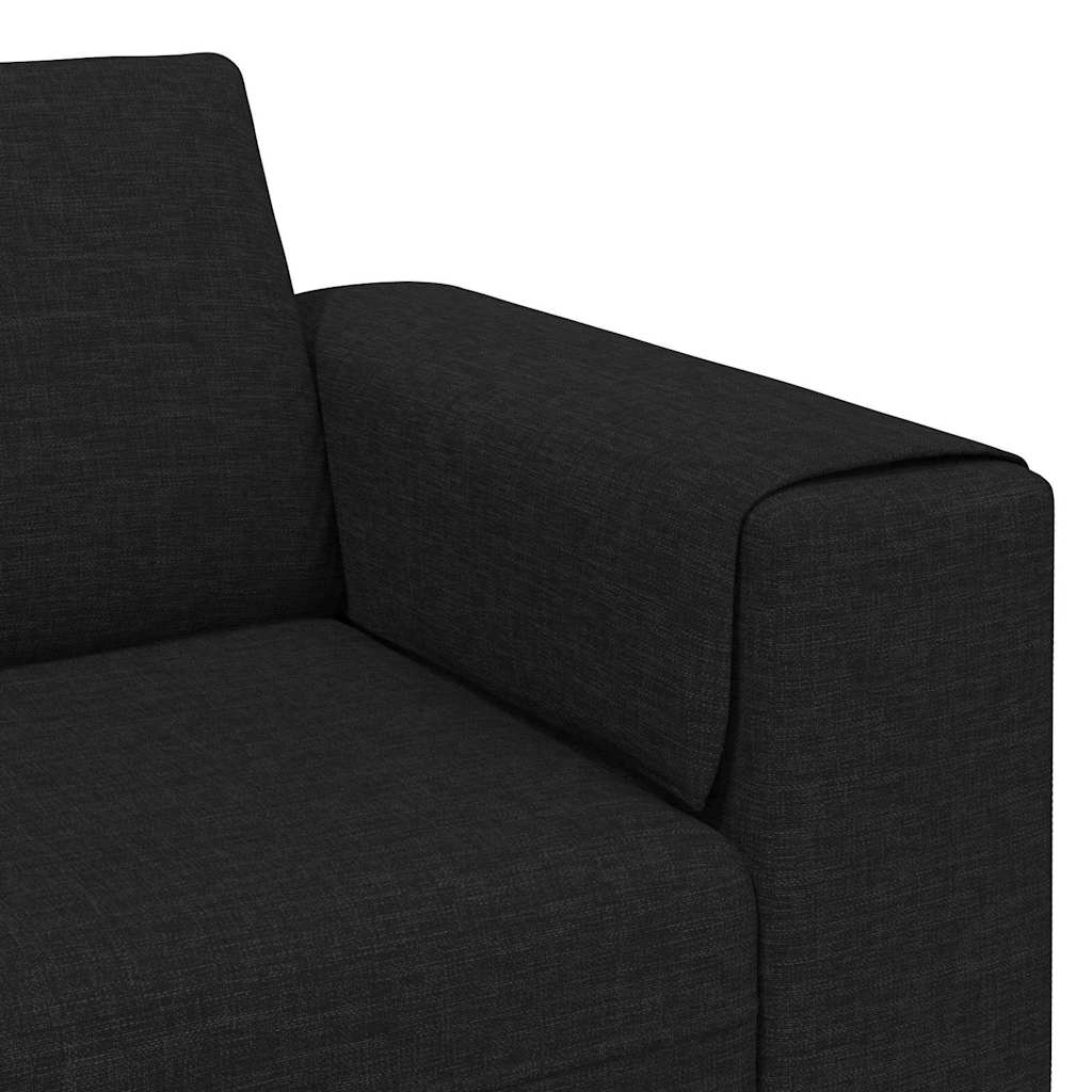 Sofa Sæt 3 Pcs Sort Stof - Billede 7