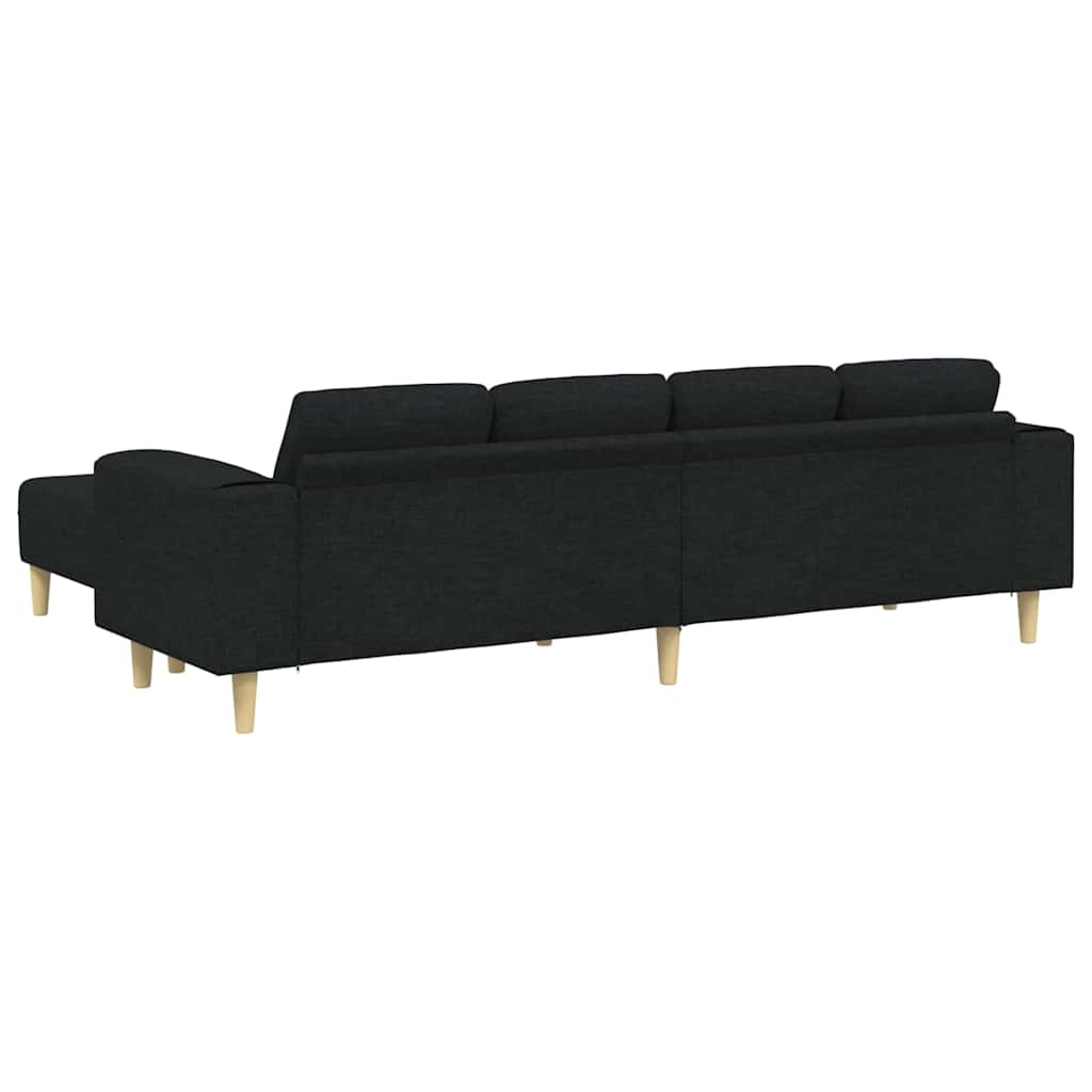 Sofa Sæt 3 Pcs Sort Stof - Billede 6