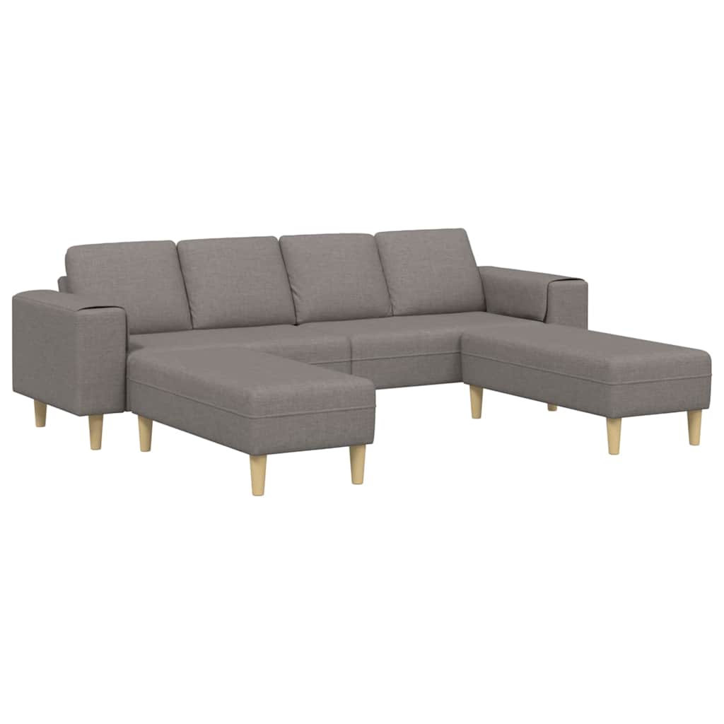 Sofa Sæt 3 Pcs Gråbrun Stof - Billede 2
