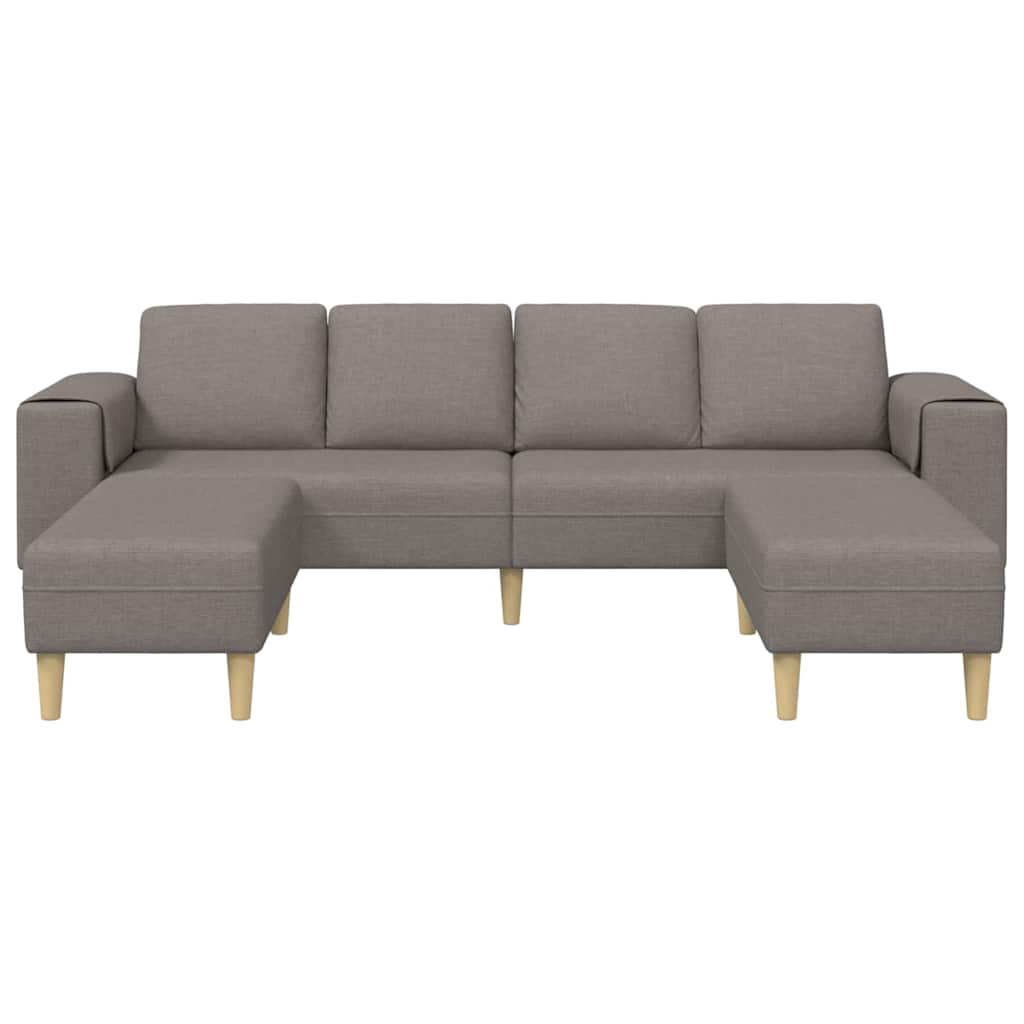 Sofa Sæt 3 Pcs Gråbrun Stof - Billede 4