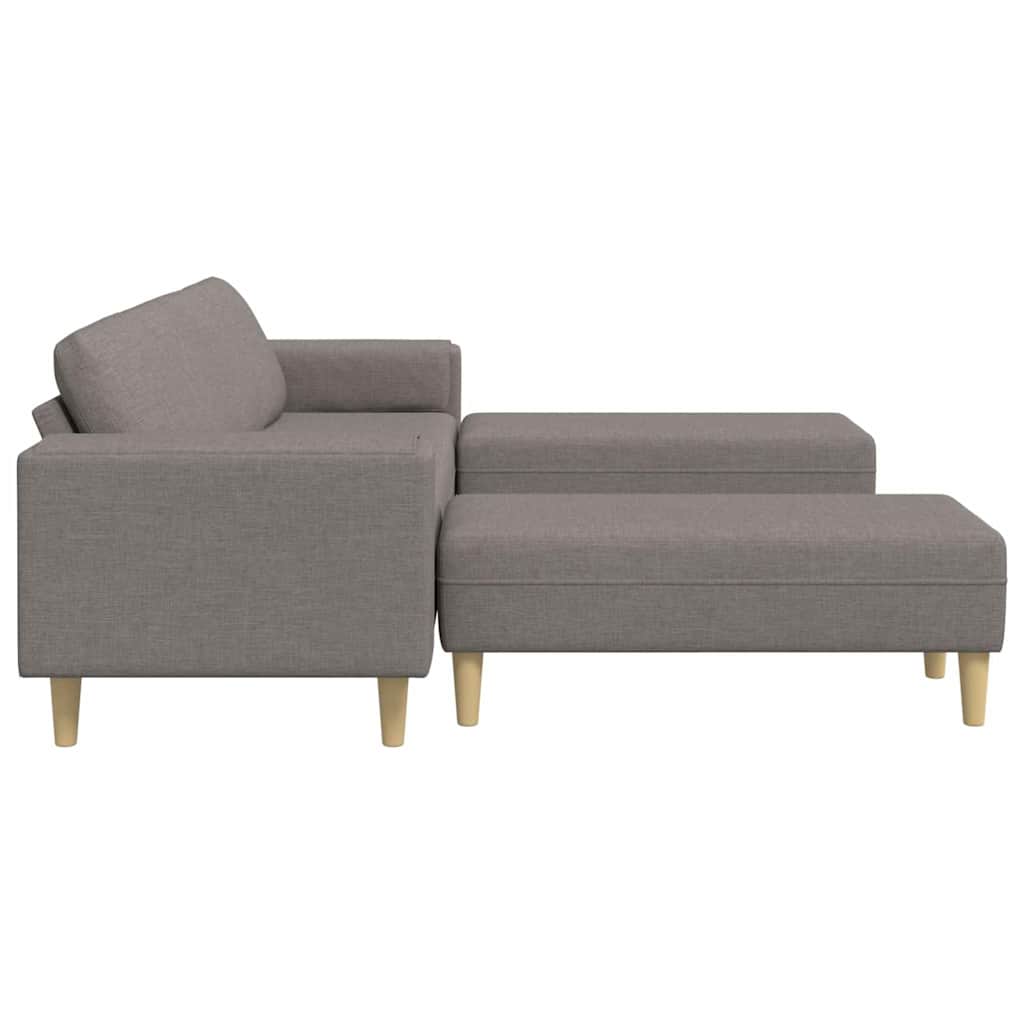 Sofa Sæt 3 Pcs Gråbrun Stof - Billede 5