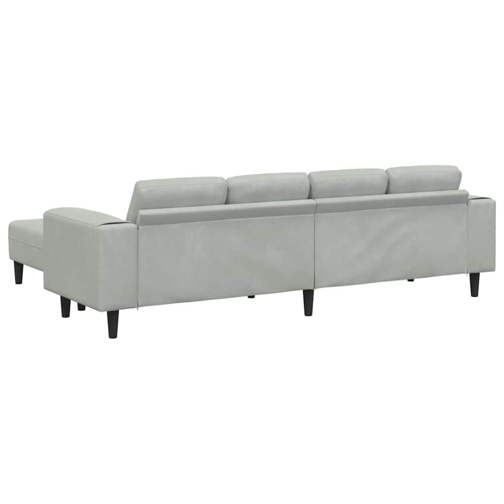 Sofa Sæt 3 Pcs Lysegrå Fløjl - Billede 6