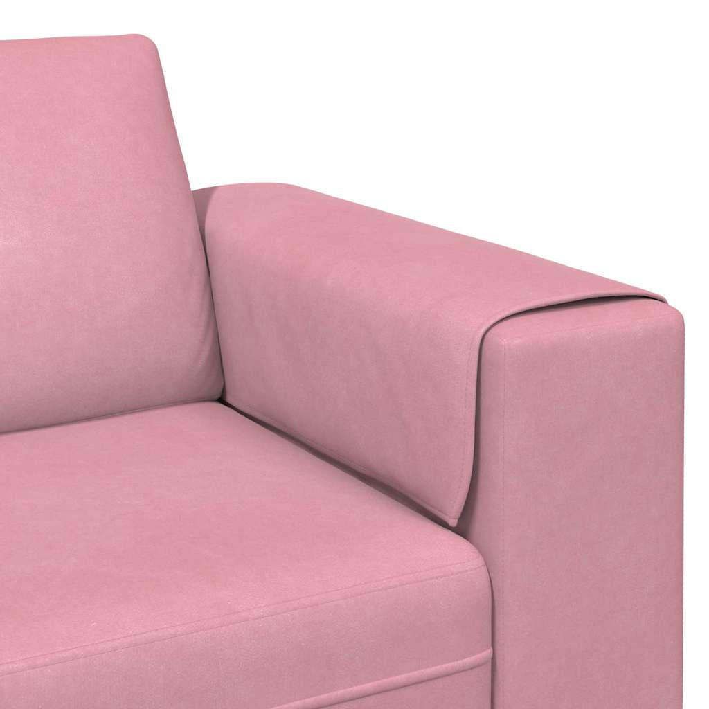 Sofa Sæt 3 Pcs Lyserød Fløjl - Billede 7
