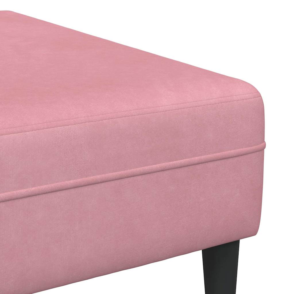 Sofa Sæt 3 Pcs Lyserød Fløjl - Billede 8