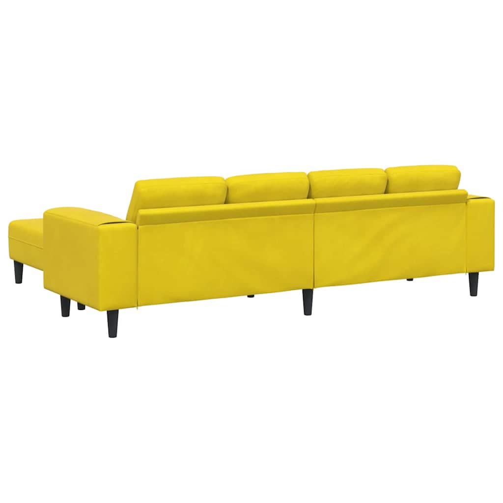 Sofa Sæt 3 Pcs Gul Fløjl - Billede 6