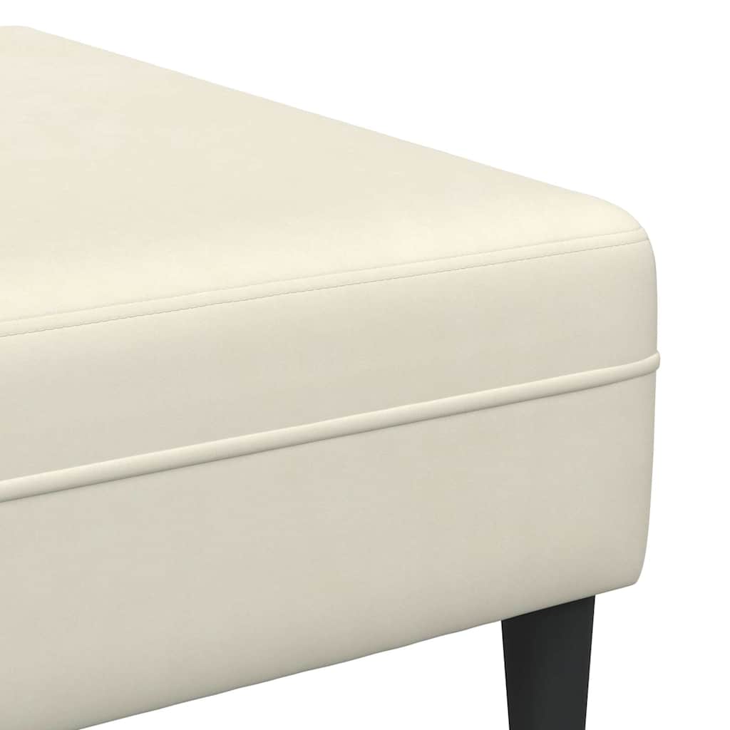 Sofa Sæt 3 Pcs Creme Fløjl - Billede 8