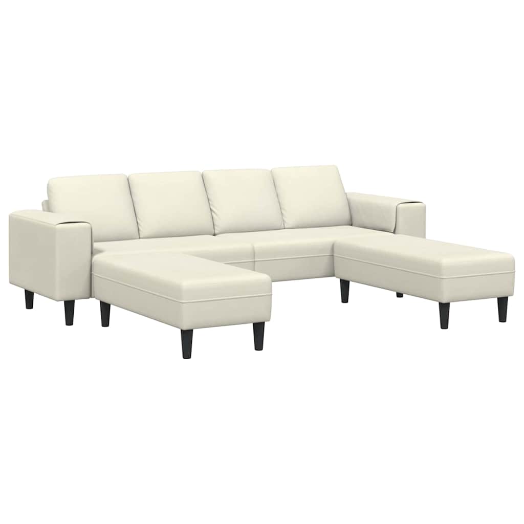 Sofa Sæt 3 Pcs Creme Fløjl - Billede 2