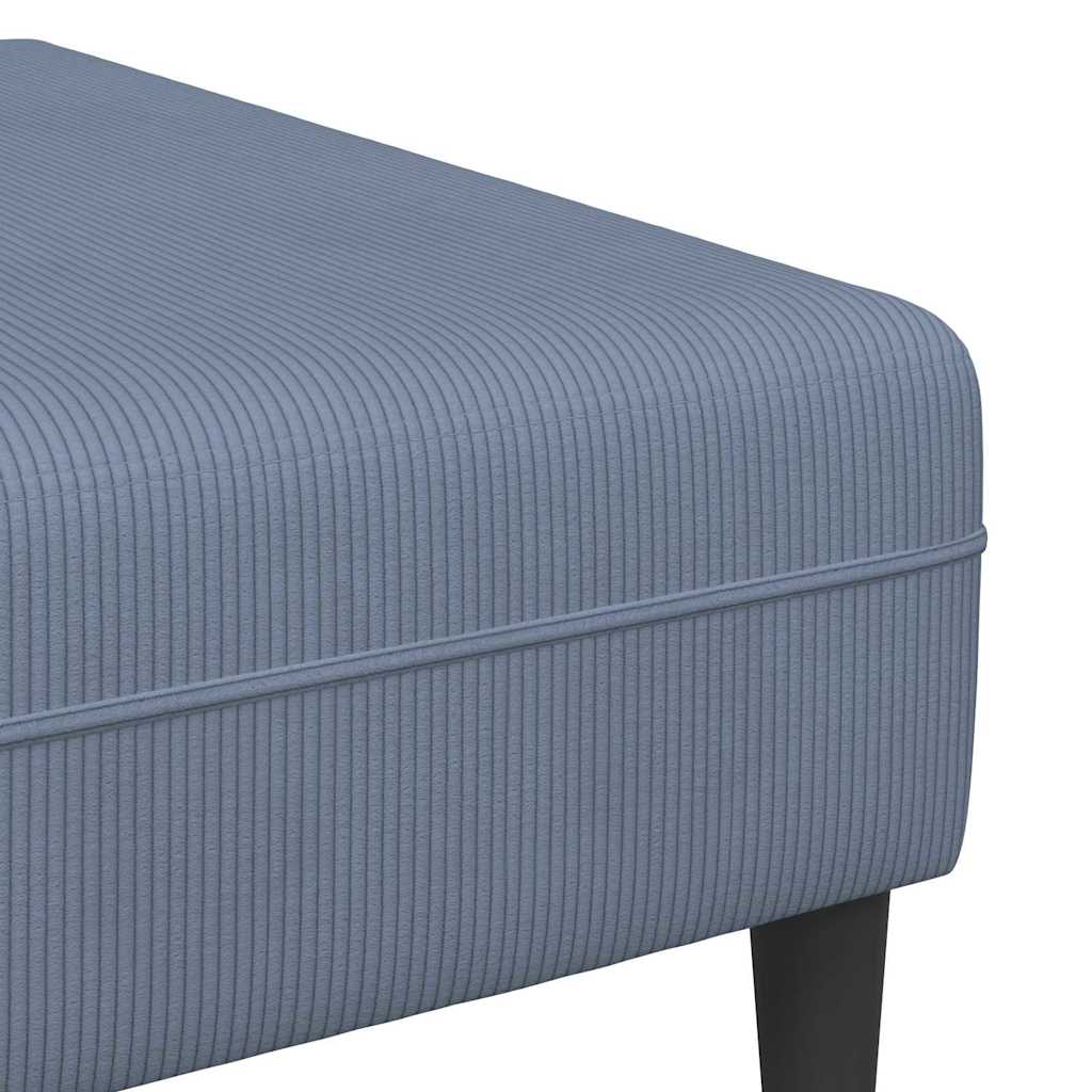 Stof Sofa Med Pude Blå Corduroy Stof - Billede 8