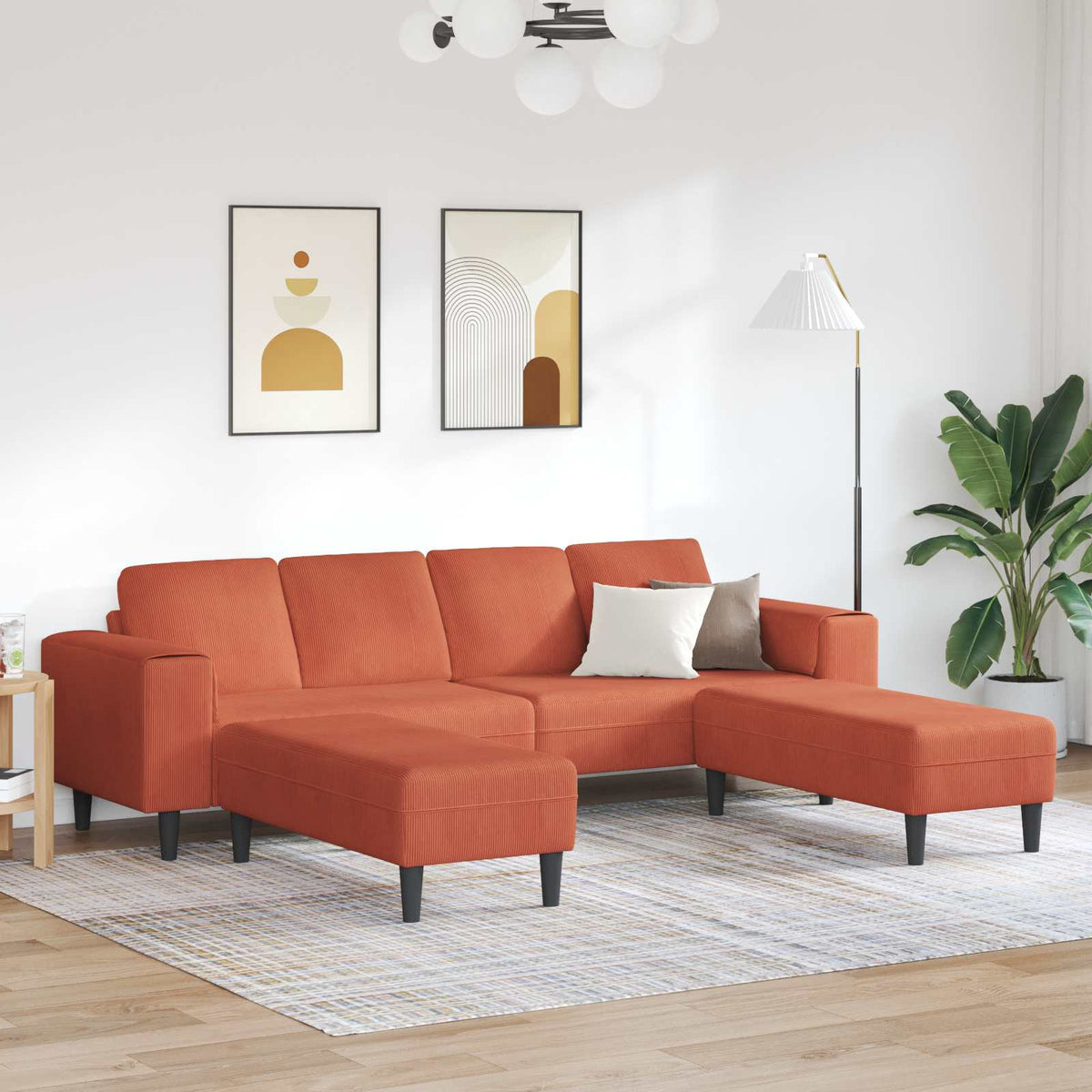 Sofa 250 X 188 X 76 Cm Velourstof - Variant 3335138