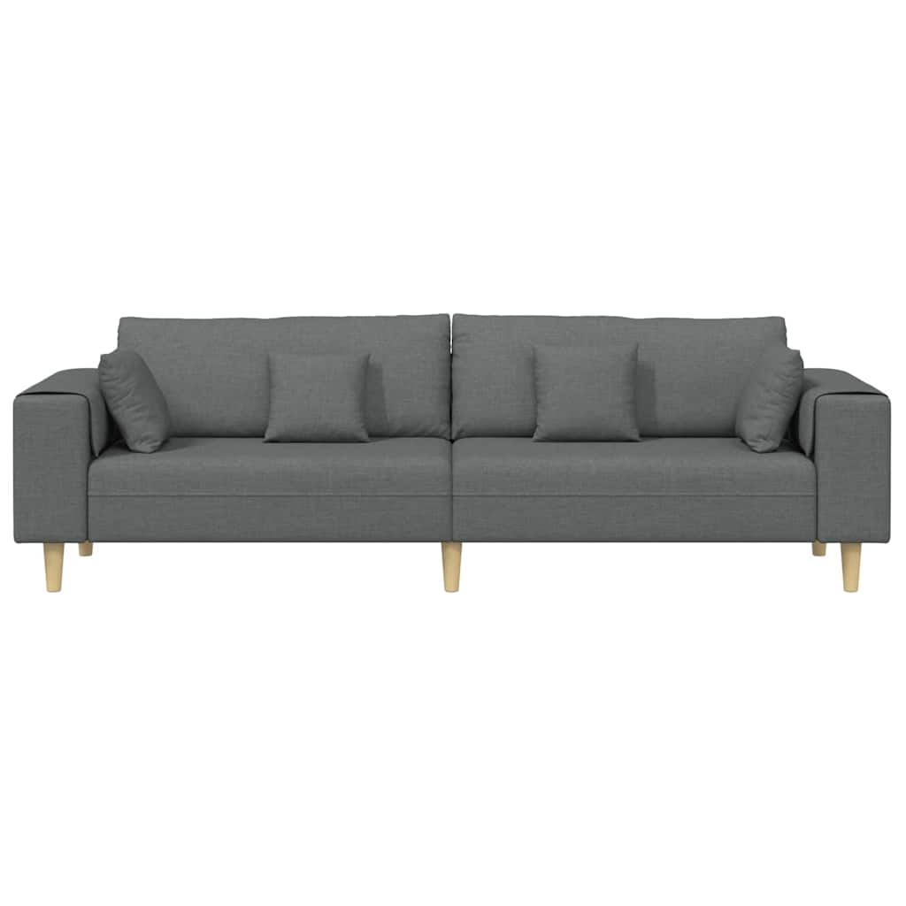 Stof Sofa Med Pude Mørkegrå 208 Cm Stof - Billede 4