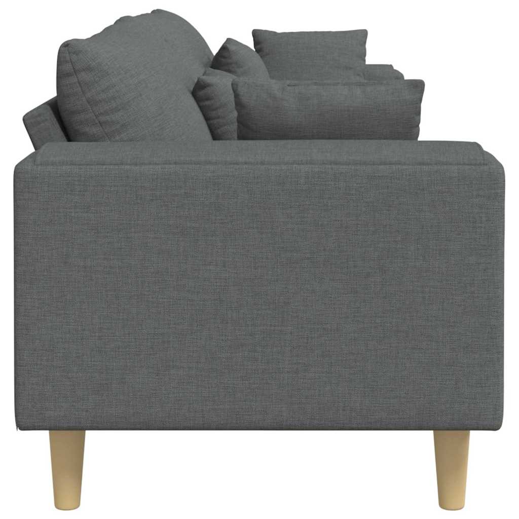 Stof Sofa Med Pude Mørkegrå 208 Cm Stof - Billede 5
