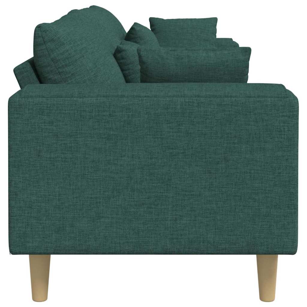 Stof Sofa Med Pude Mørkegrøn 208 Cm Stof - Billede 5
