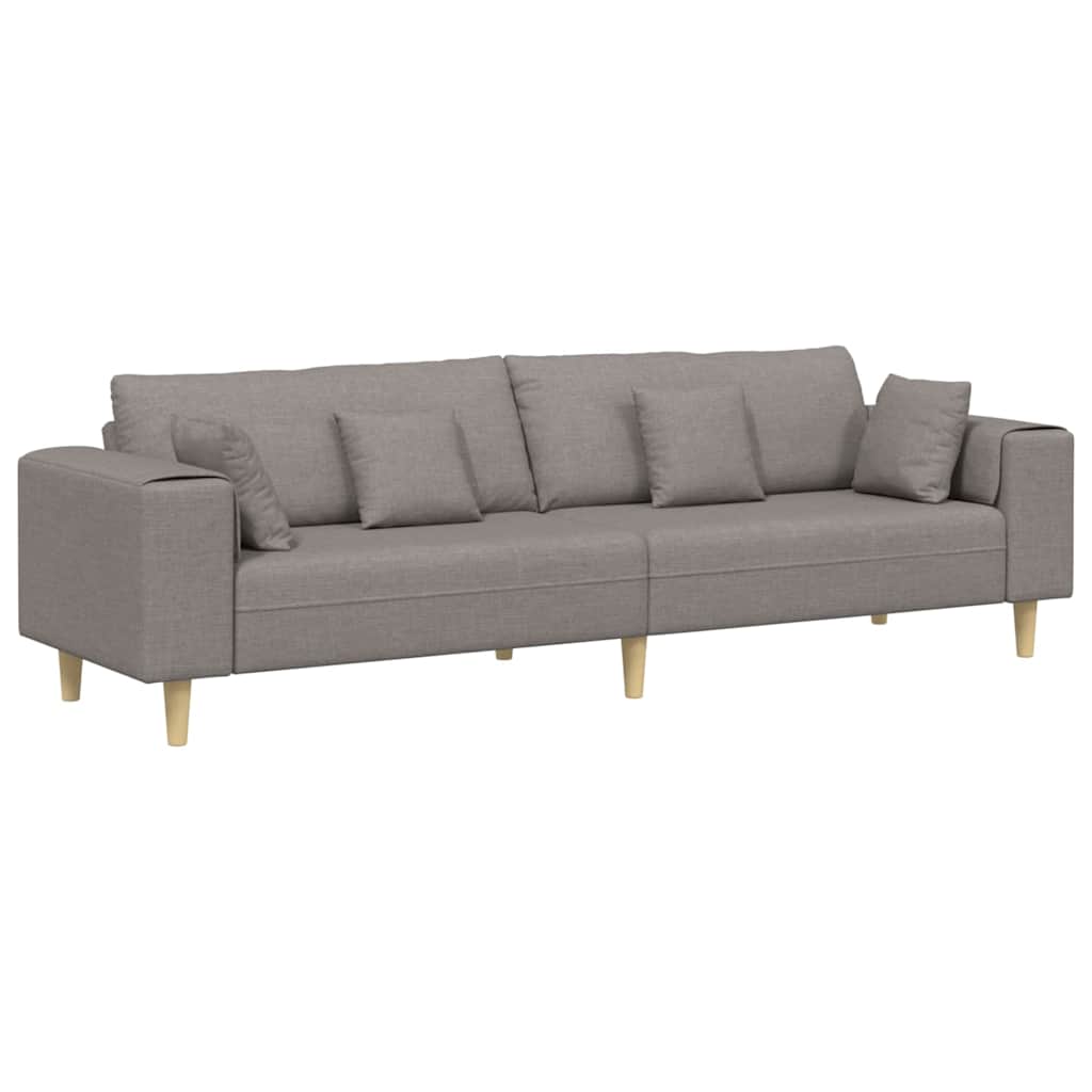 Stof Sofa Med Pude Gråbrun 208 Cm Stof - Billede 2