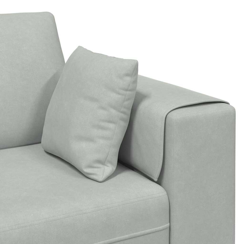 Fløjls Sofa Med Pude Lysegrå 208 Cm Fløjl - Billede 7
