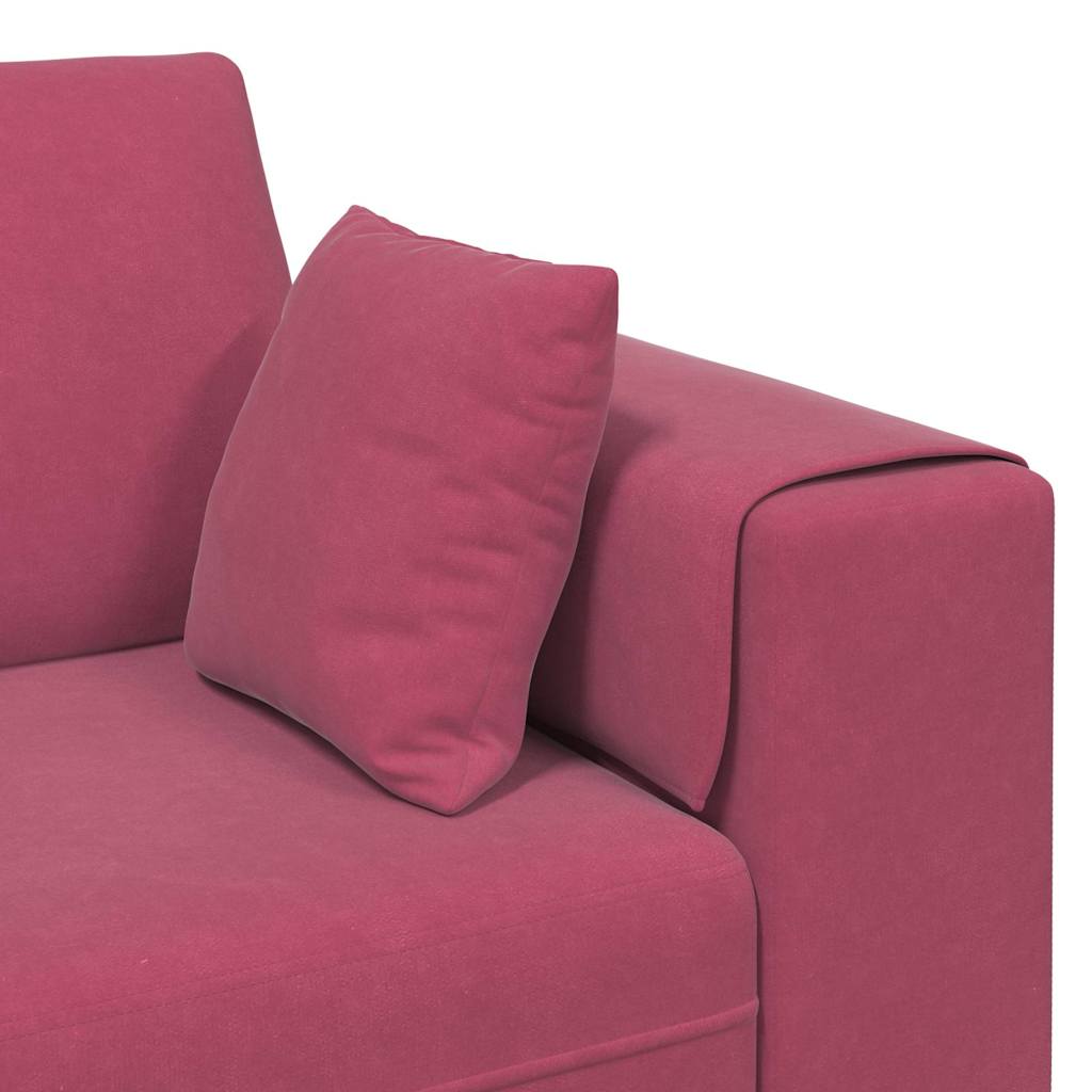 Fløjls Sofa Med Pude Vinrød 208 Cm Fløjl - Billede 7