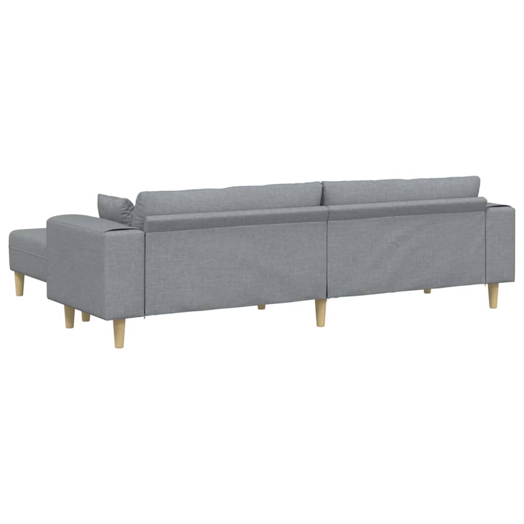 Stof Sofa Med Pude Lysegrå 208 Cm Stof - Billede 6