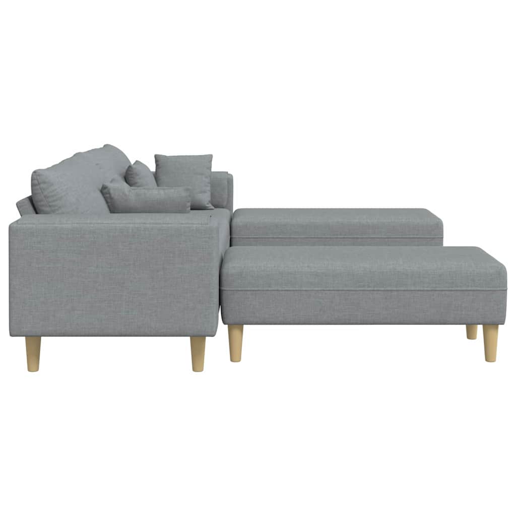 Stof Sofa Med Pude Lysegrå 208 Cm Stof - Billede 5