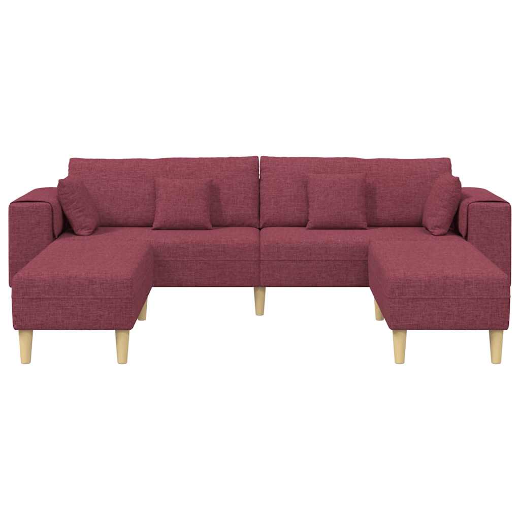 Stof Sofa Med Pude Vinrød 208 Cm Stof - Billede 4