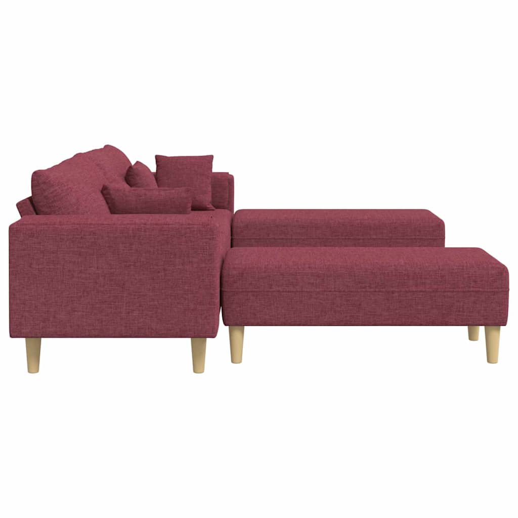 Stof Sofa Med Pude Vinrød 208 Cm Stof - Billede 5