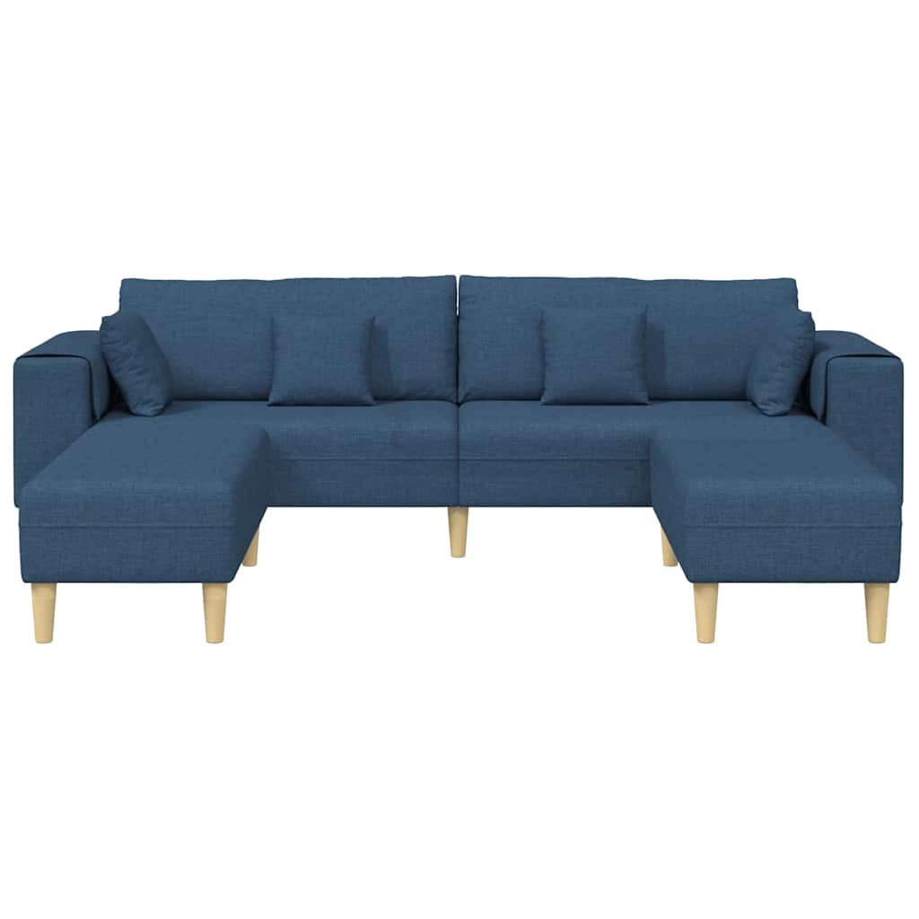 Stof Sofa Med Pude Blå 208 Cm Stof - Billede 4