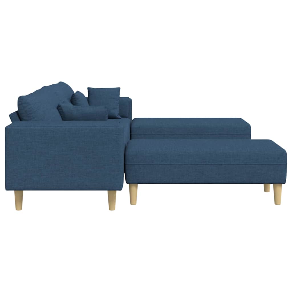 Stof Sofa Med Pude Blå 208 Cm Stof - Billede 5