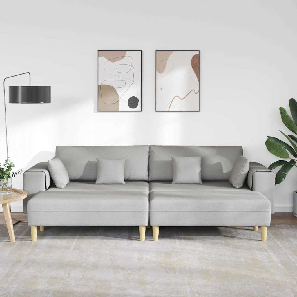Stof Sofa Med Pude Skygrå 208 Cm Stof - Billede 3
