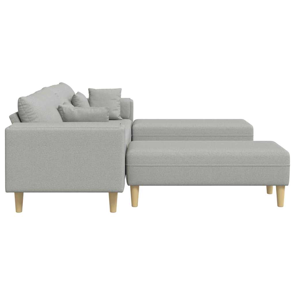 Stof Sofa Med Pude Skygrå 208 Cm Stof - Billede 5