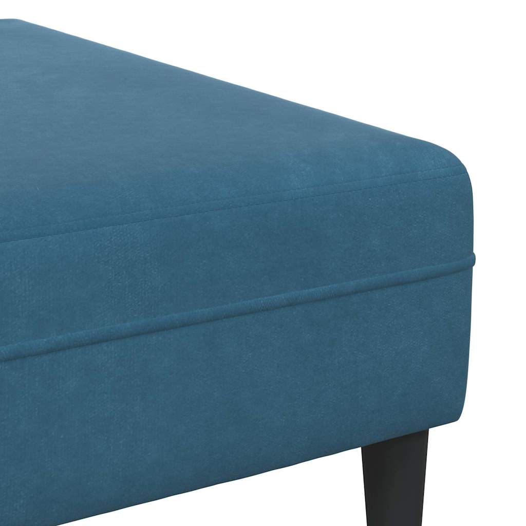Fløjls Sofa Med Pude 3 Pcs Blå 208 Cm Fløjl - Billede 8