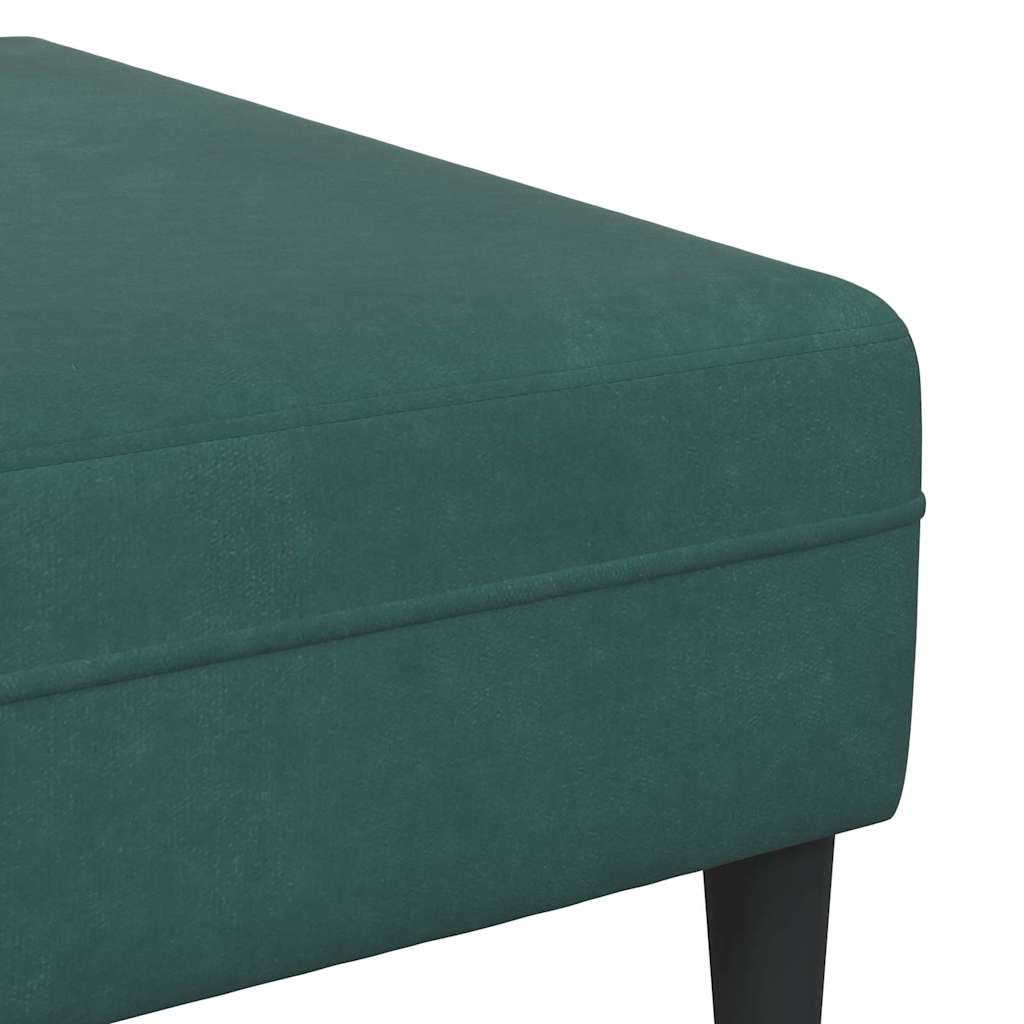 Fløjls Sofa Med Pude 3 Pcs Mørkegrøn 208 Cm Fløjl - Billede 8