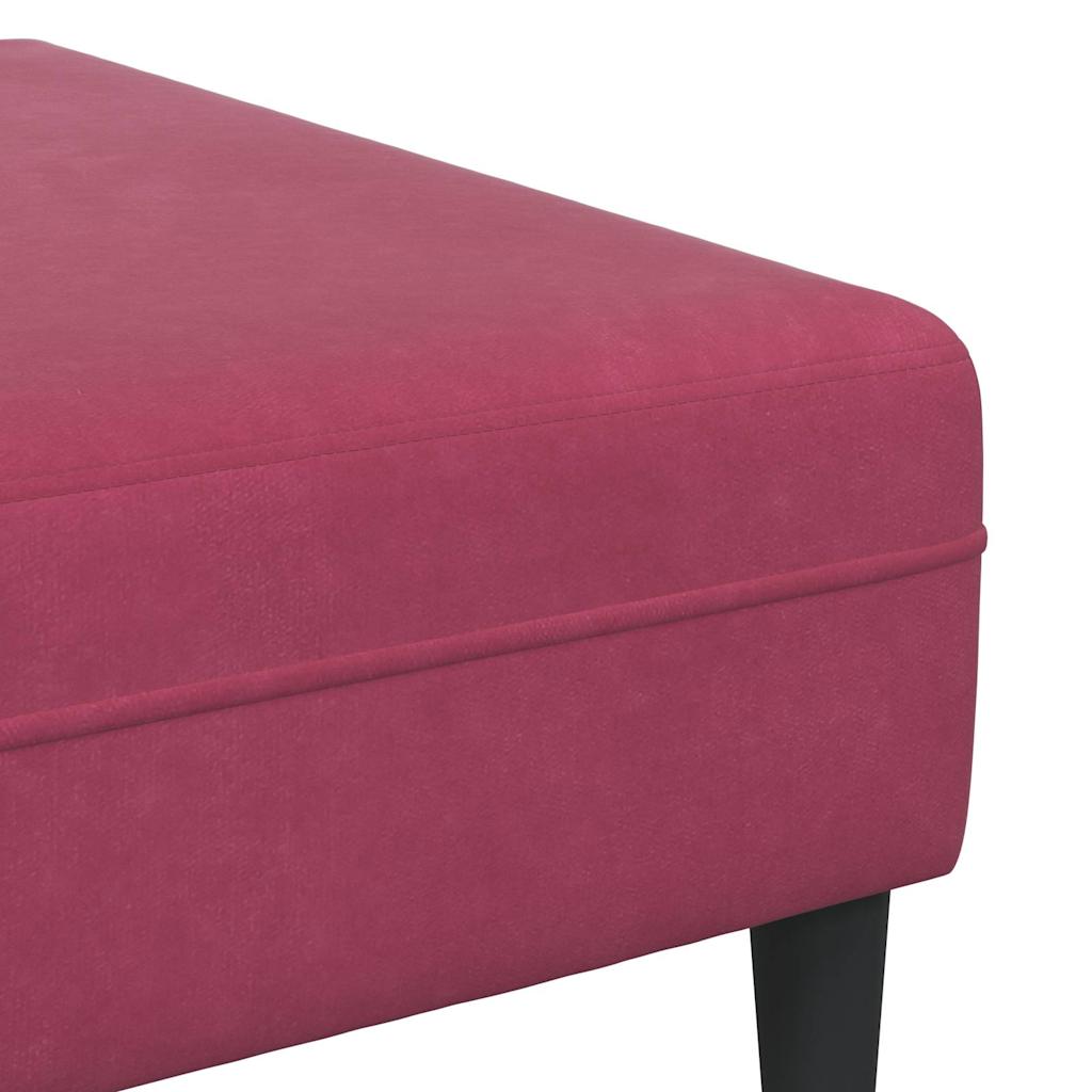Fløjls Sofa Med Pude 3 Pcs Vinrød 208 Cm Fløjl - Billede 8
