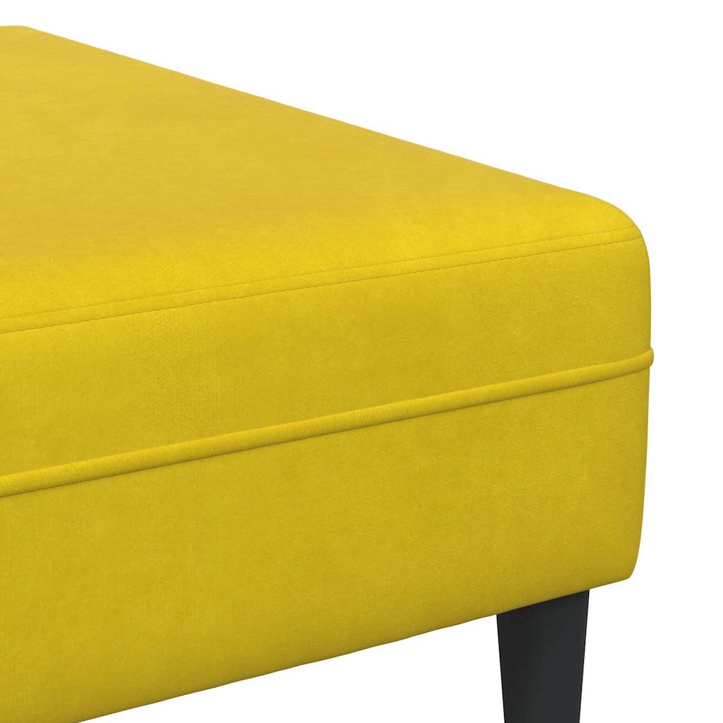 Fløjls Sofa Med Pude 3 Pcs Gul 208 Cm Fløjl - Billede 8
