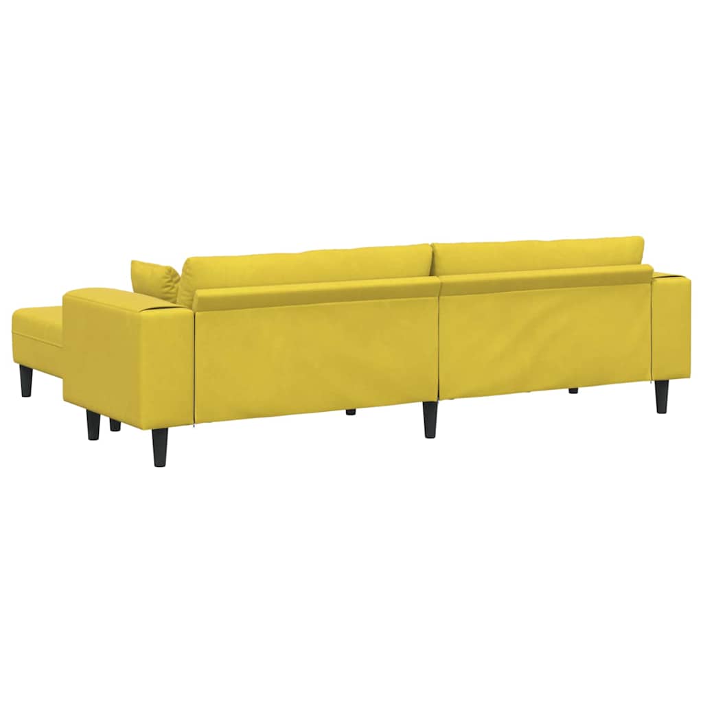 Fløjls Sofa Med Pude 3 Pcs Gul 208 Cm Fløjl - Billede 6