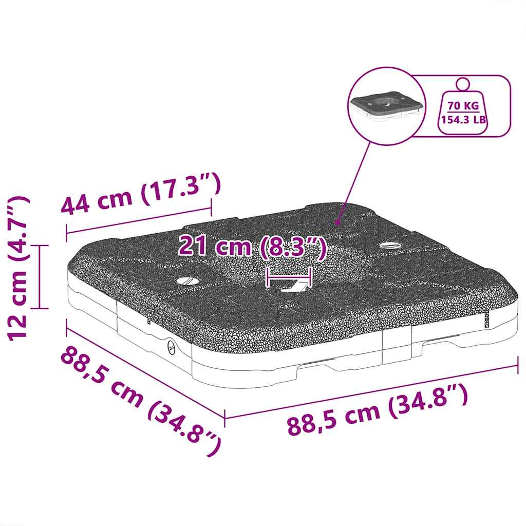 Cantilever Parasolbase 88,5 X 88,5 X 12 Cm - Billede 13