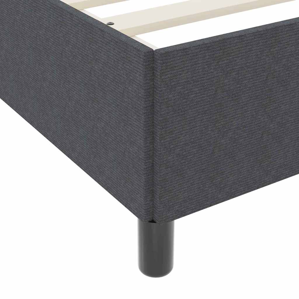 Sengestel Mørkegrå 90 190 Cm Corduroy Stof - Billede 8