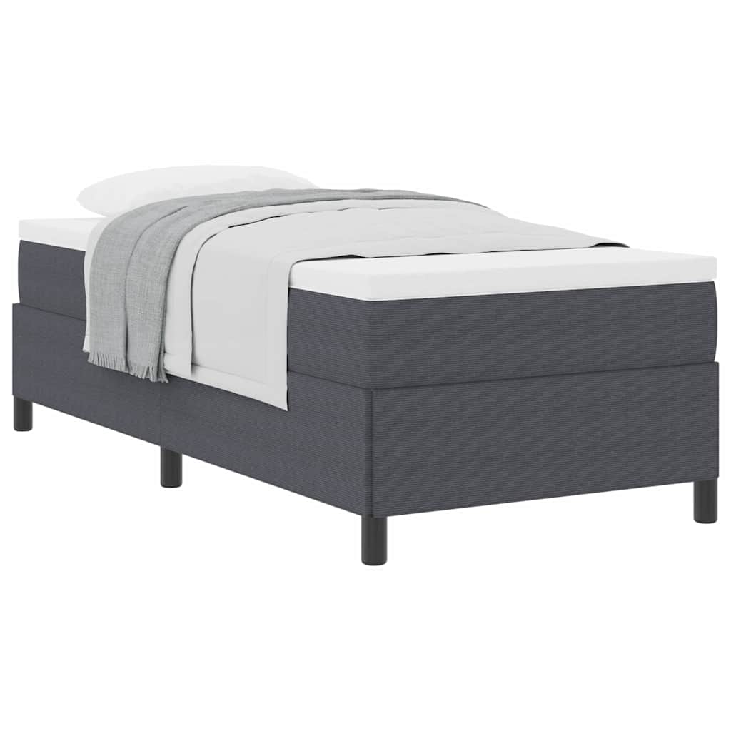 Sengestel Mørkegrå 90 190 Cm Corduroy Stof - Billede 3