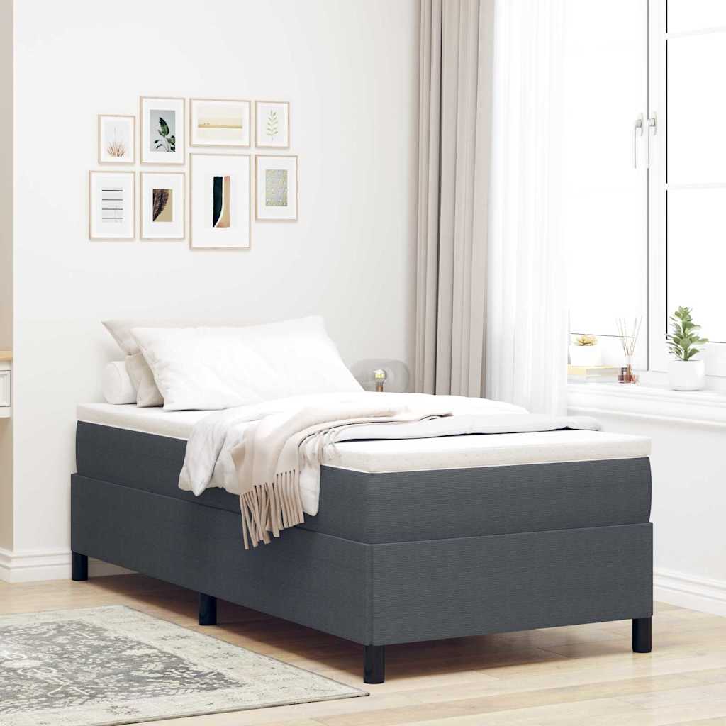 Sengestel Mørkegrå 100 X 200 Cm Corduroy Stof - Hovedbillede
