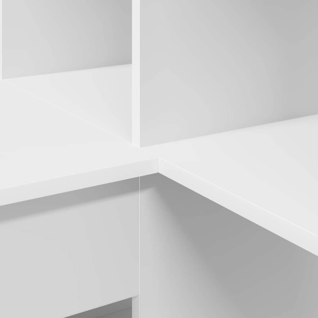 Hjørneskrivebord Hvid 101,5 X 149,5 X 149,5 Cm Konstrueret Træ - Billede 9