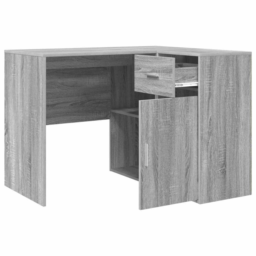 Hjørneskrivebord Grå Sonoma-eg 102 X 50 X 75 Cm Konstrueret Træ - Billede 7