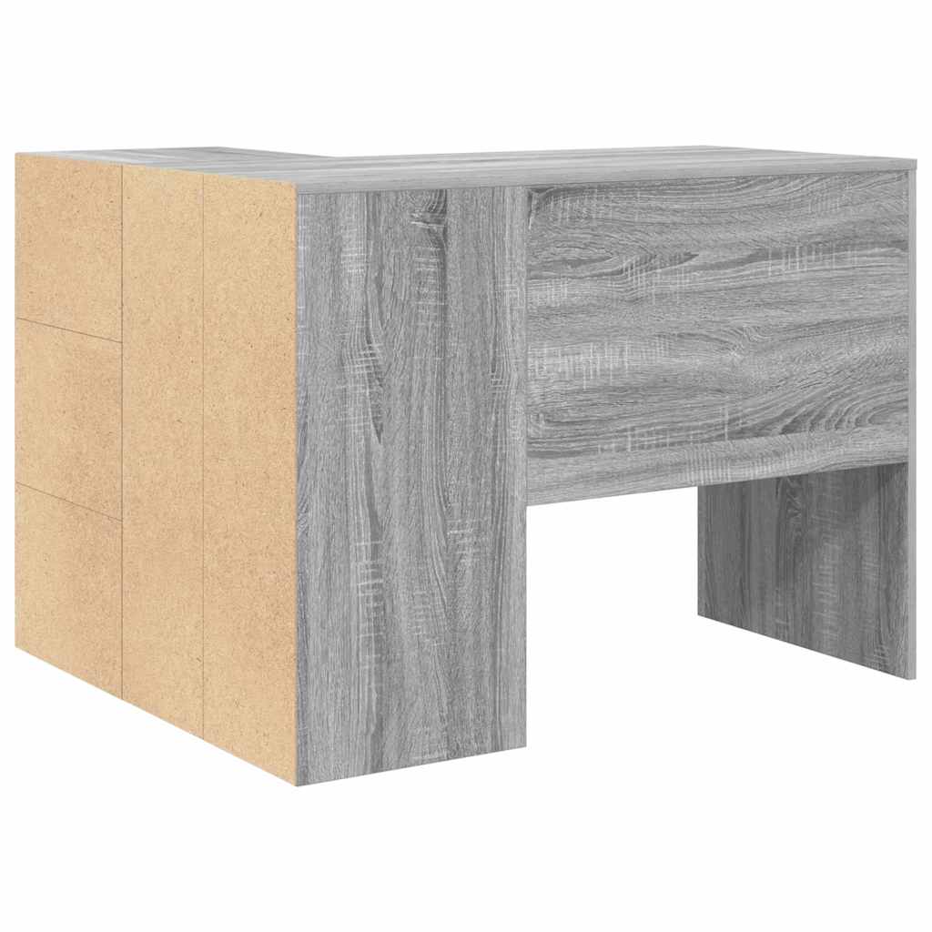 Hjørneskrivebord Grå Sonoma-eg 102 X 50 X 75 Cm Konstrueret Træ - Billede 9