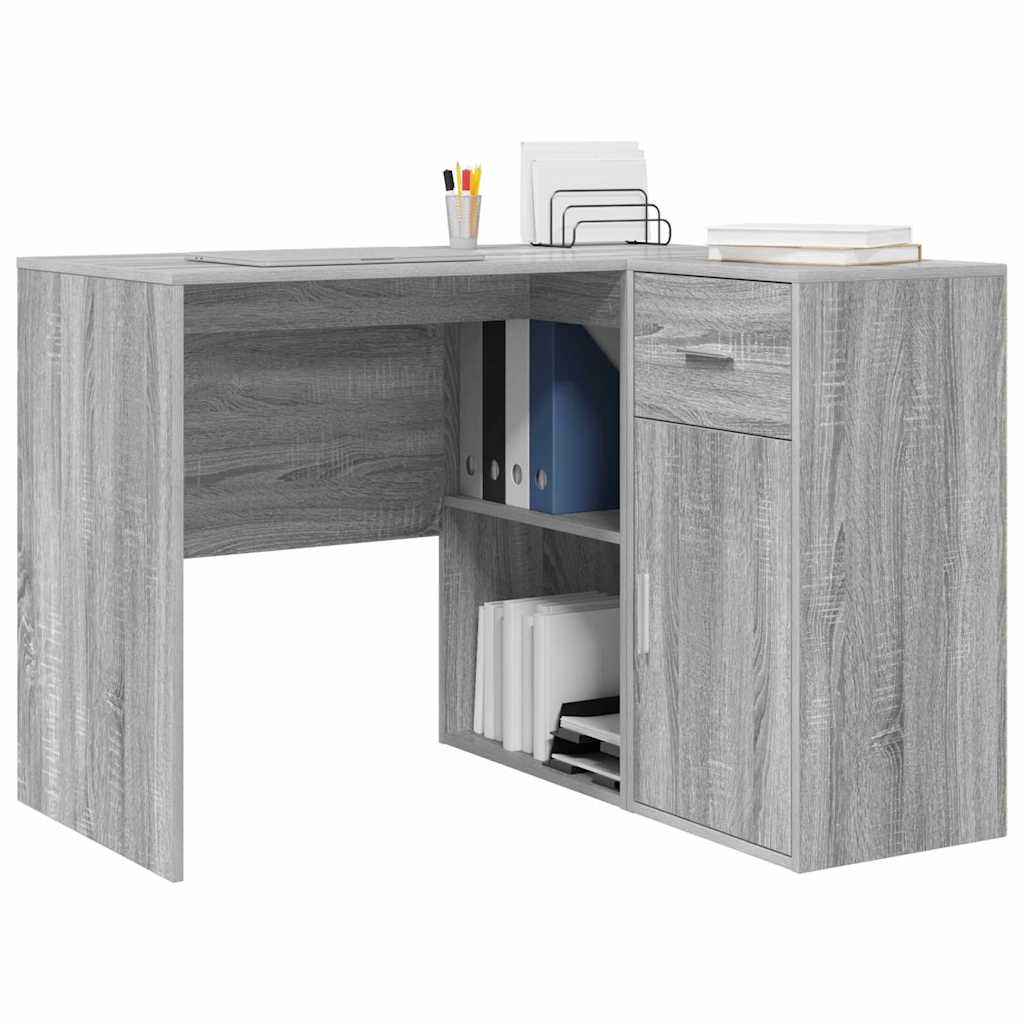 Hjørneskrivebord Grå Sonoma-eg 102 X 50 X 75 Cm Konstrueret Træ - Billede 3