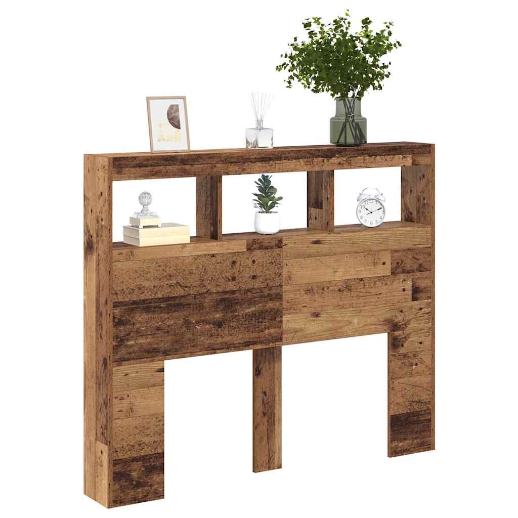 Hovedgærde Kabinet Med Led Gammelt Træ 120 17 102 Cm - Billede 3