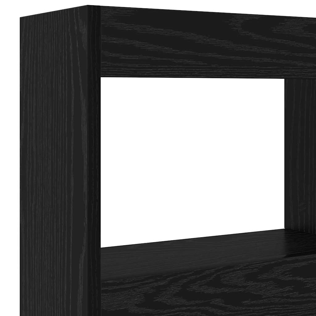 Hovedgærde Kabinet Med Led Med Hylde Sort Eg 122 17 102 Cm - Billede 9