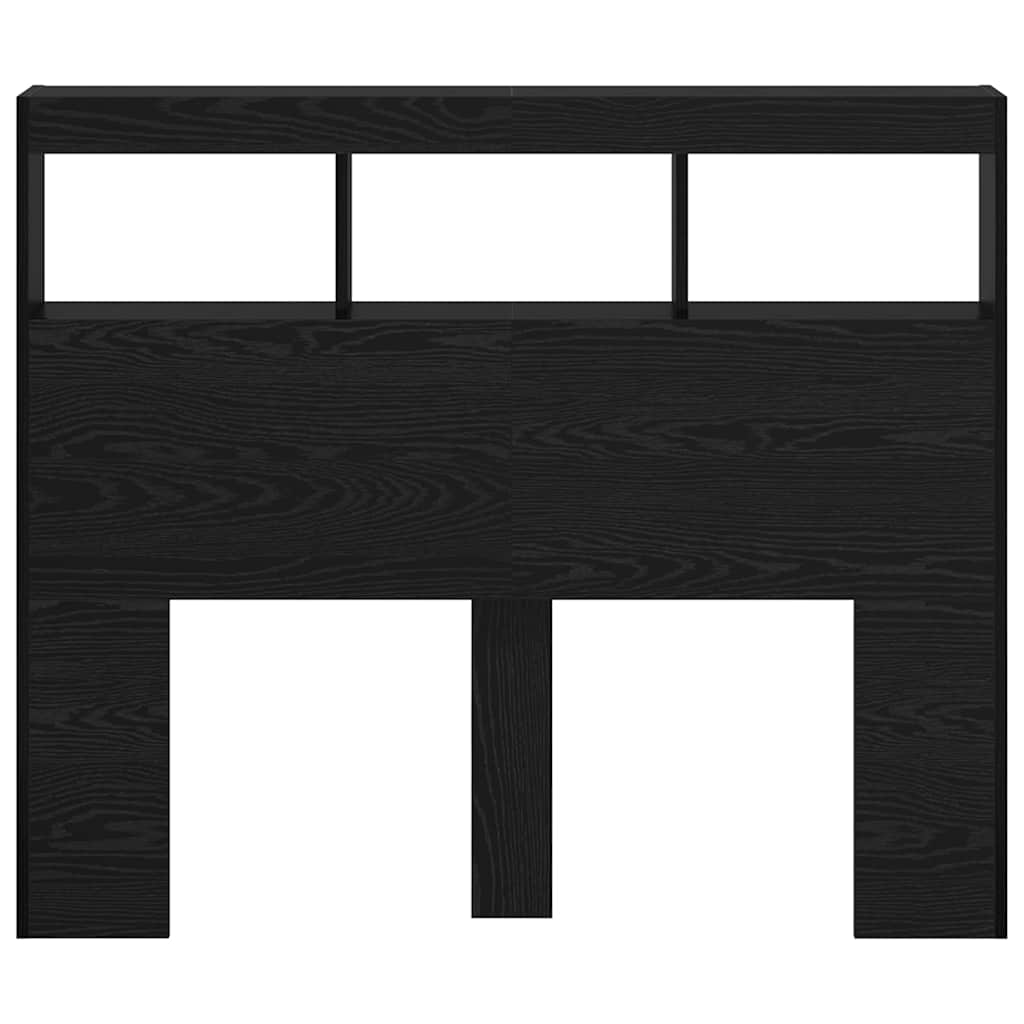 Hovedgærde Kabinet Med Led Med Hylde Sort Eg 122 17 102 Cm - Billede 6
