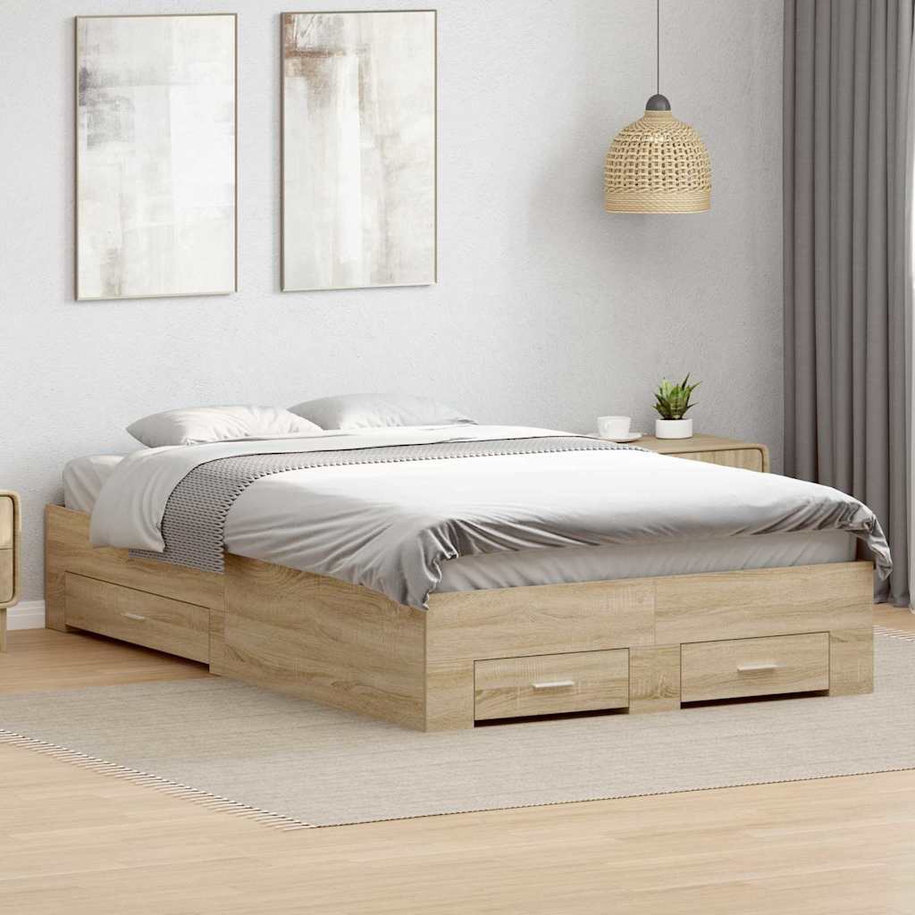Sengestel Brun 120 X 190 Cm Konstrueret Træ - Billede 4