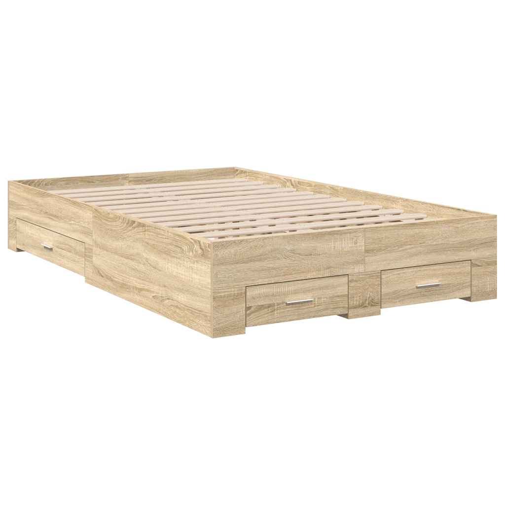 Sengestel Brun 120 X 190 Cm Konstrueret Træ - Billede 2