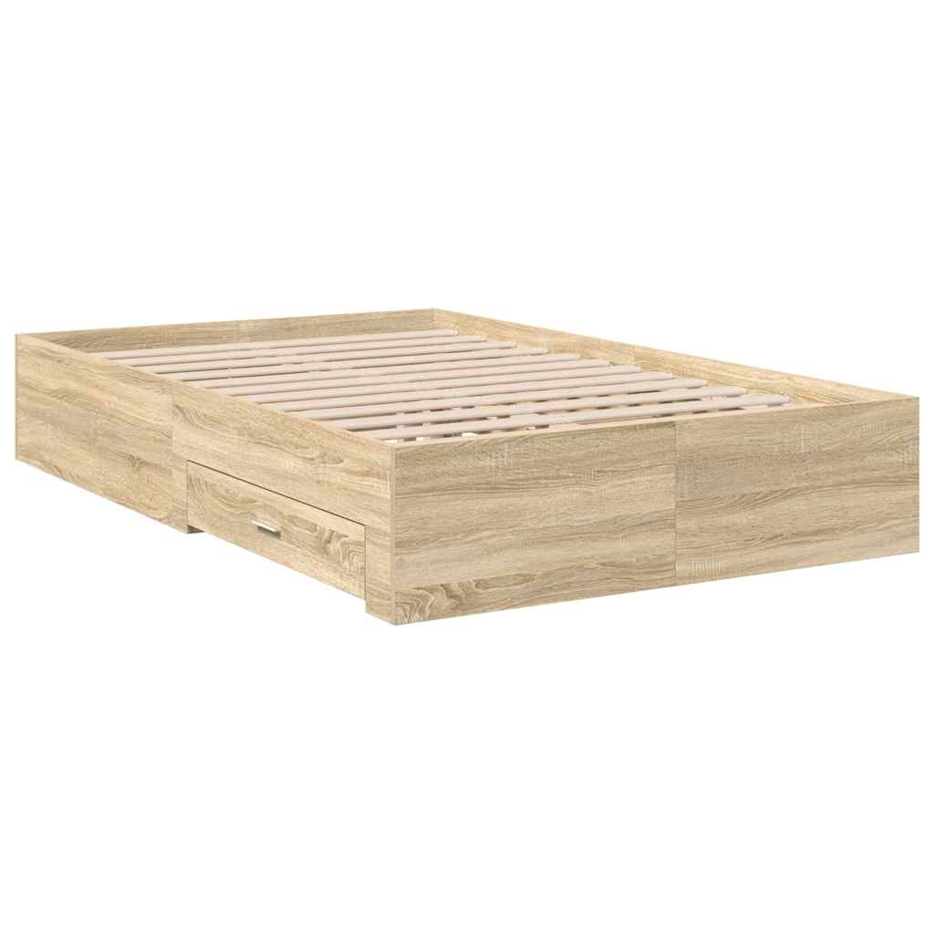 Sengestel Brun 120 X 190 Cm Konstrueret Træ - Billede 8